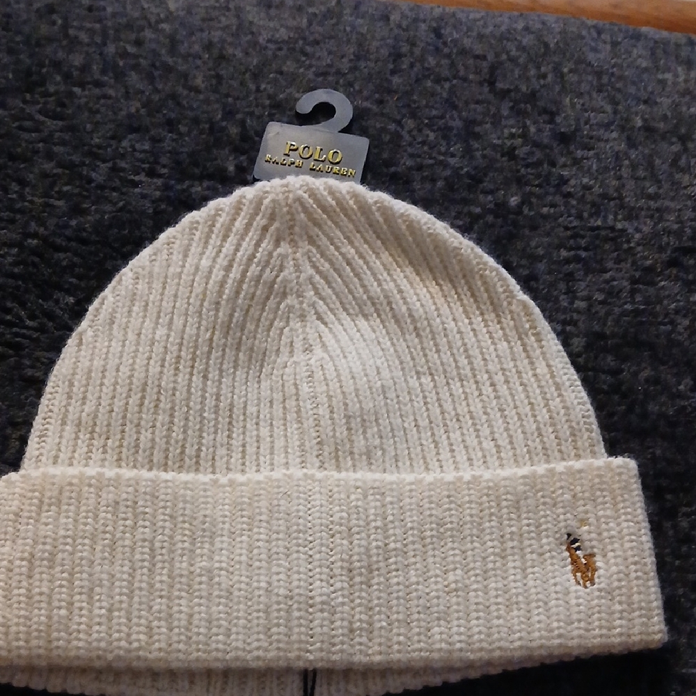 Polo by Ralph Lauren Off-White Knit Beanie
